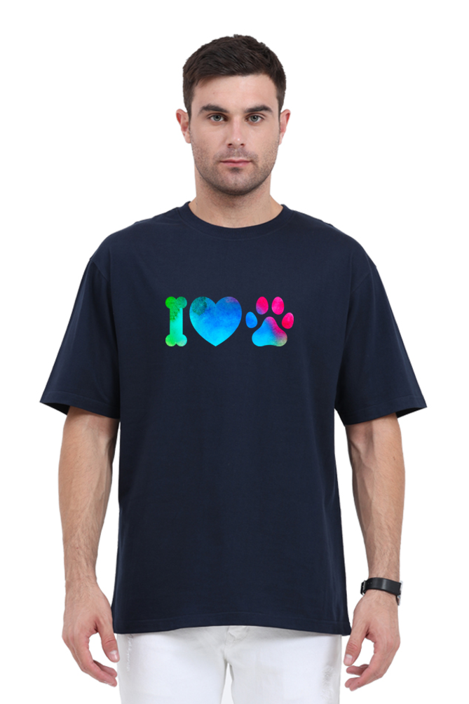 unisex oversized standard - I love paws - Blooming Yellow