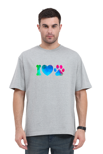 unisex oversized standard - I love paws - Blooming Yellow