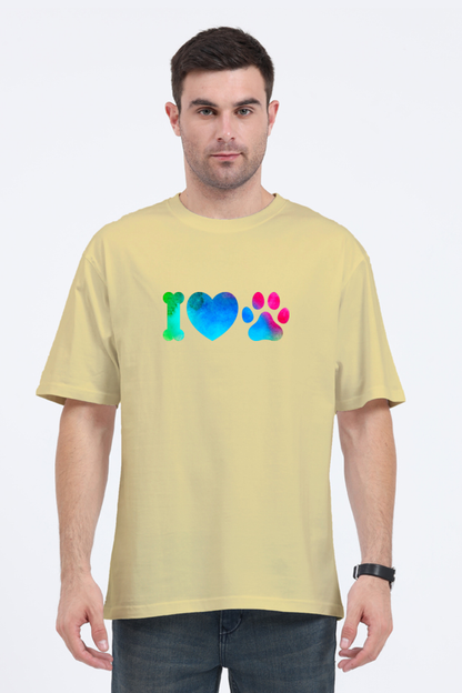 unisex oversized standard - I love paws - Blooming Yellow